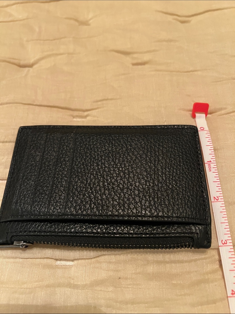 Coach Black Pebbled Leather Zip Card Case Wallet Slim Card Holder - Picture 8 of 8